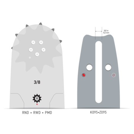 Guide-chaine tronçonneuse Husqvarna PowerCut Oregon 3/8", 058"  RNDK095