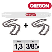 Pack 1 guide + 2 chaînes tronçonneuse Oregon 3/8LP 050 SDEA041