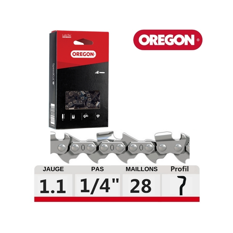 Chaine Oregon tronçonneuse Stihl GTA26 1/4 1.1 mm 28 dents