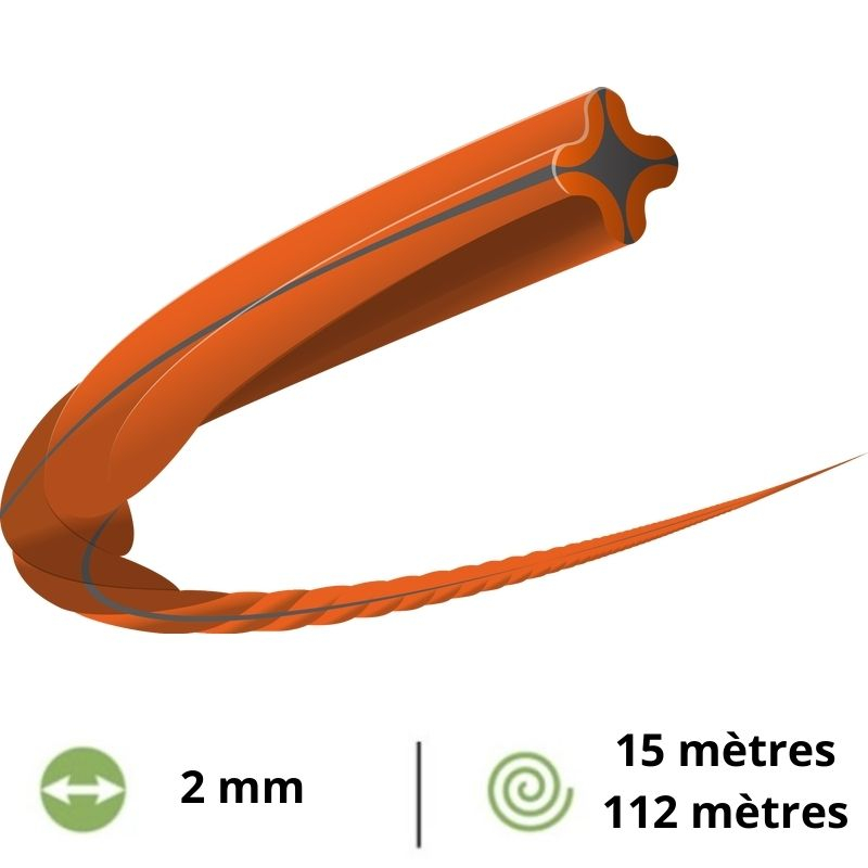 Fil débroussailleuse torsadé Husqvarna Opti Whisper - 2 mm