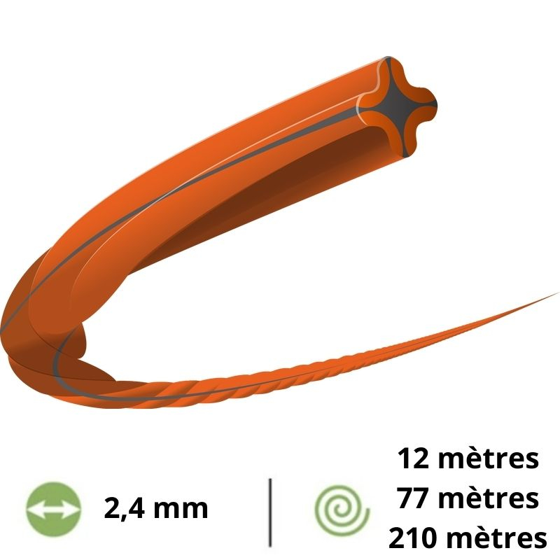 Fil débroussailleuse torsadé Husqvarna Opti Whisper - 2,4 mm