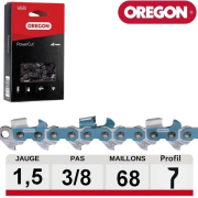 Chaine tronçonneuse Oregon carrée PowerCut 3/8 058 68 dents