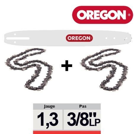 Pack 1 guide + 2 chaînes tronçonneuse Oregon 3/8LP 050 SXEA041