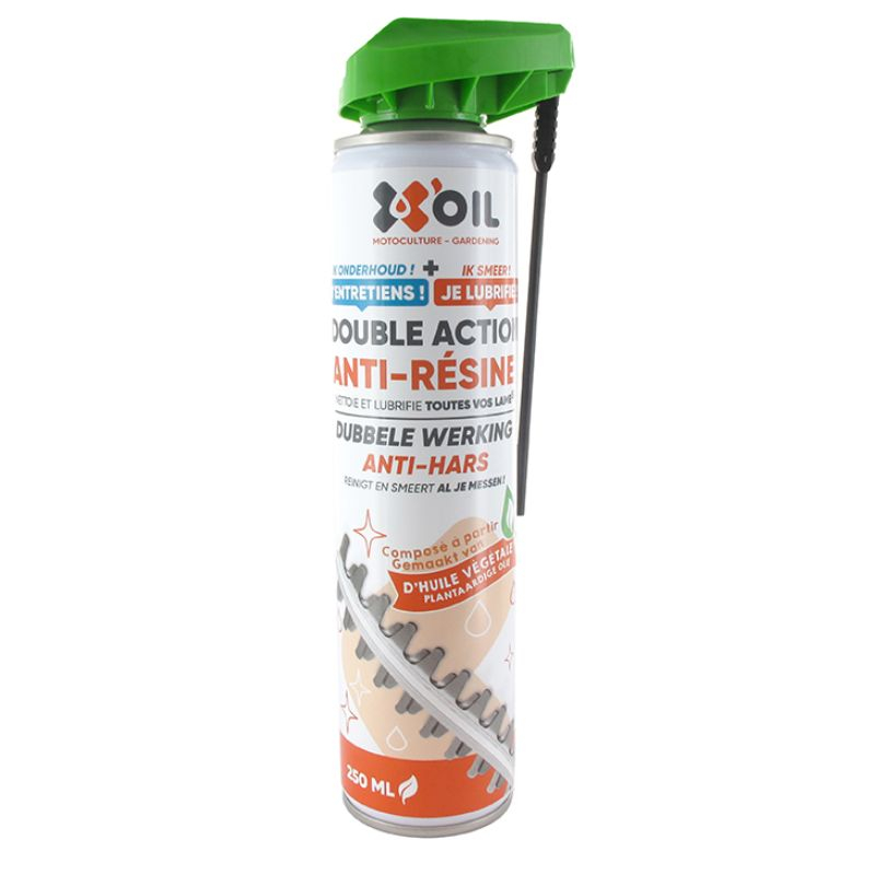 Aérosol anti-résine et lubrifiant 2 en 1 pour taille-haies