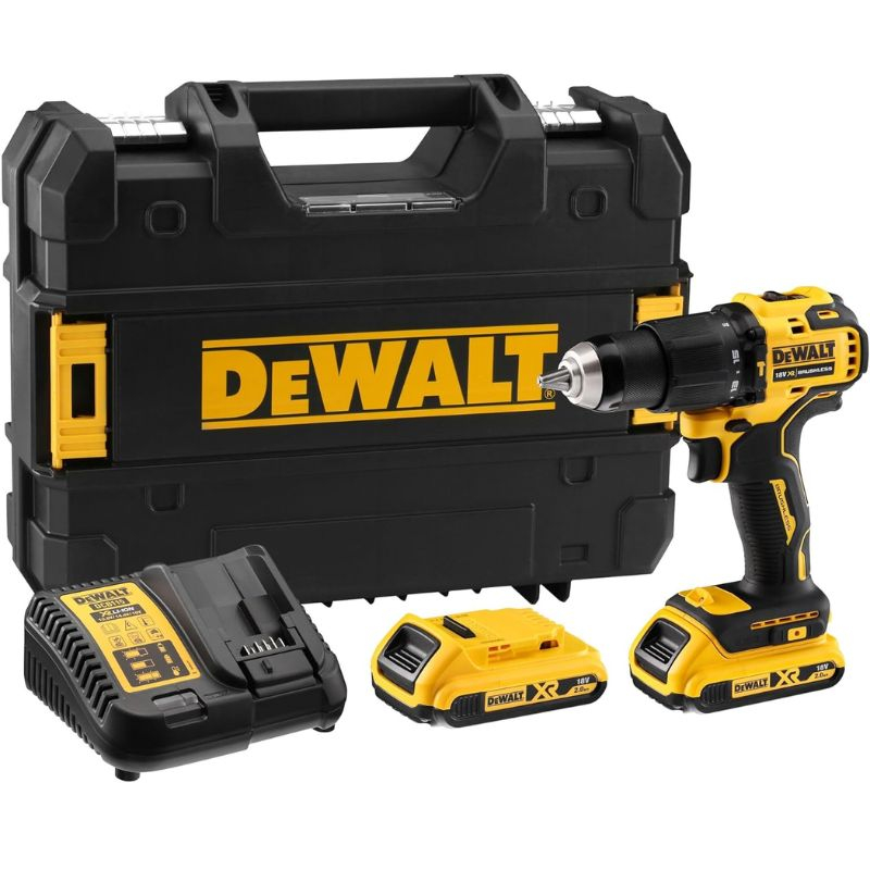 Perceuse visseuse compacte à percussion Dewalt XR 18V + batterie 2Ah et chargeur