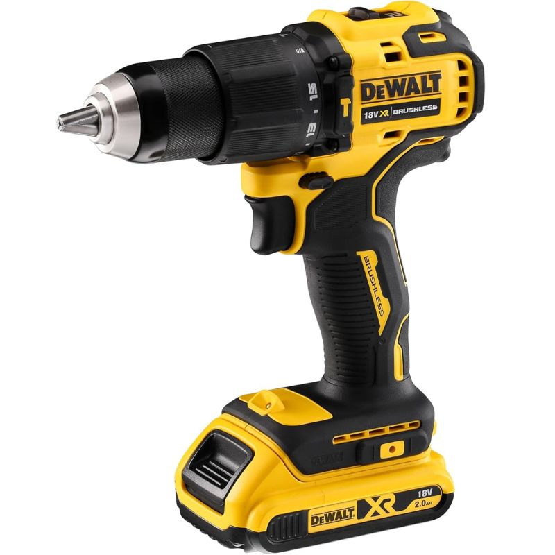 Perceuse visseuse compacte à percussion Dewalt XR 18V + batterie 2Ah et chargeur