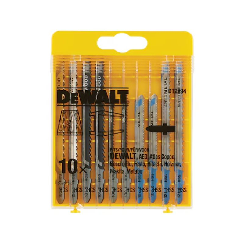 Coffret 10 lames scie sauteuse bois et métal Dewalt