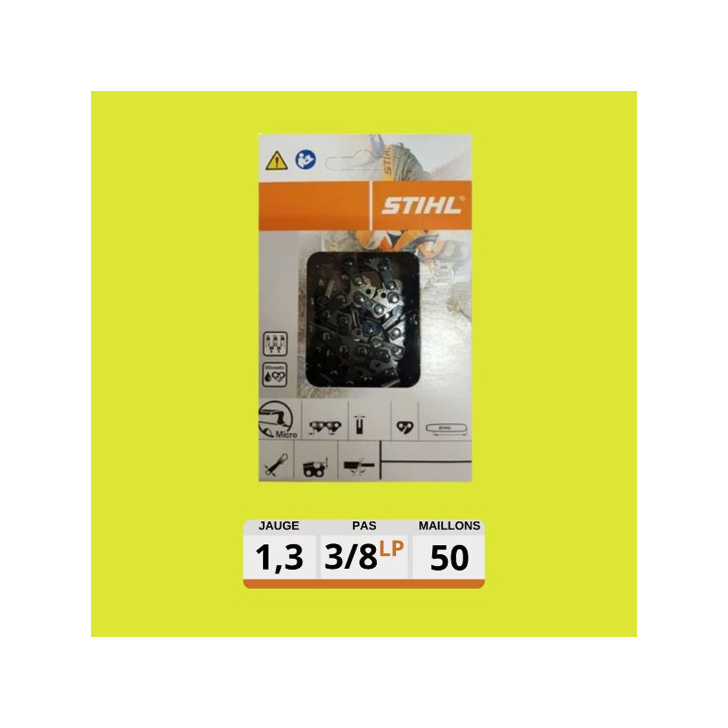 Chaîne tronçonneuse Stihl 3/8"LP 1.3MM 50 dents