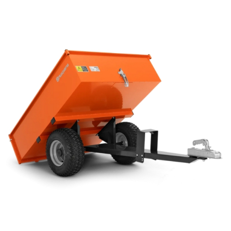 Remorque benne basculante tracteur tondeuse autoportée Husqvarna Profi Remorque benne basculante tracteur tondeuse autoportée Husqvarna Profi