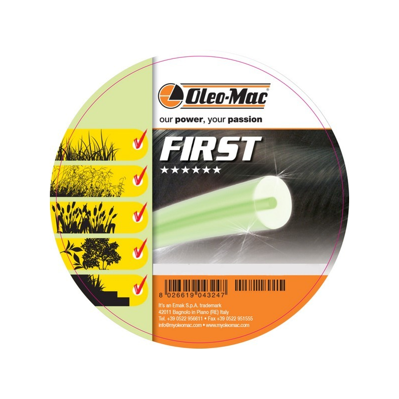 Bobine de Fil First Oleo Mac pour débroussailleuse rond 4 mm First