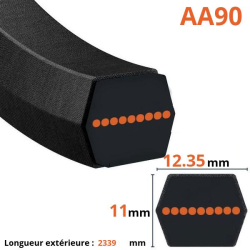 Courroie lisse hexagonale AA90,  MTD 754-04175 / Topsun 20089909