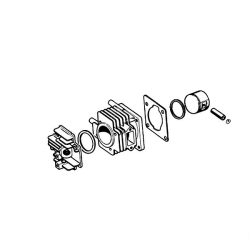 Cylindre piston complet tronçonneuse Oleo-Mac 935 DX, 935 X