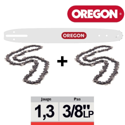 Pack 1 guide + 2 cha&icirc;nes tron&ccedil;onneuse Oregon 3/8LP 050 SDEA041