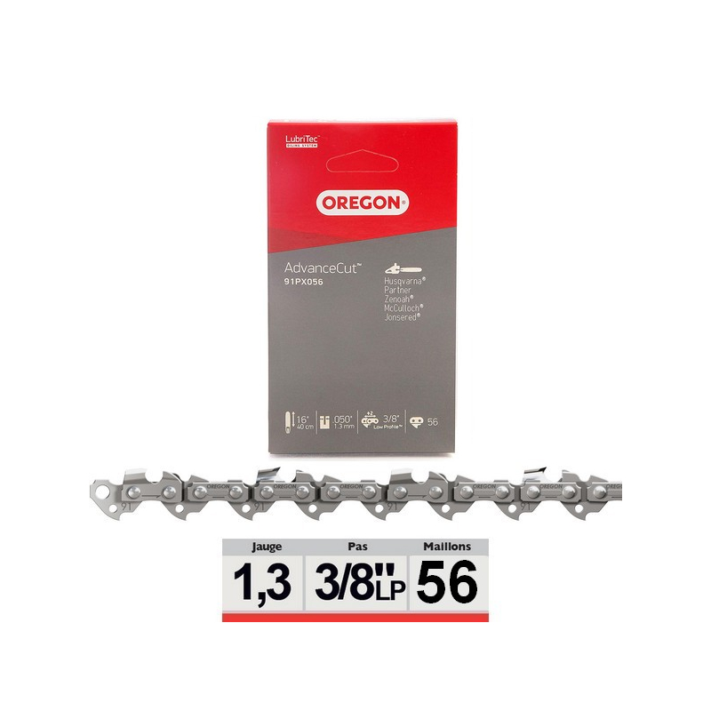 Chaine tronçonneuse Oregon 91PX056E 3/8LP 56 dents