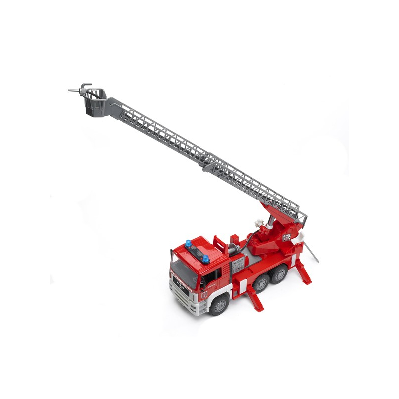 Jouet camion de pompier rouge MAN avec échelle pivotante