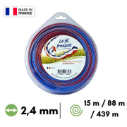 Fil débroussailleuse hélicoïdal "Le fil Français" - 2,4 mm