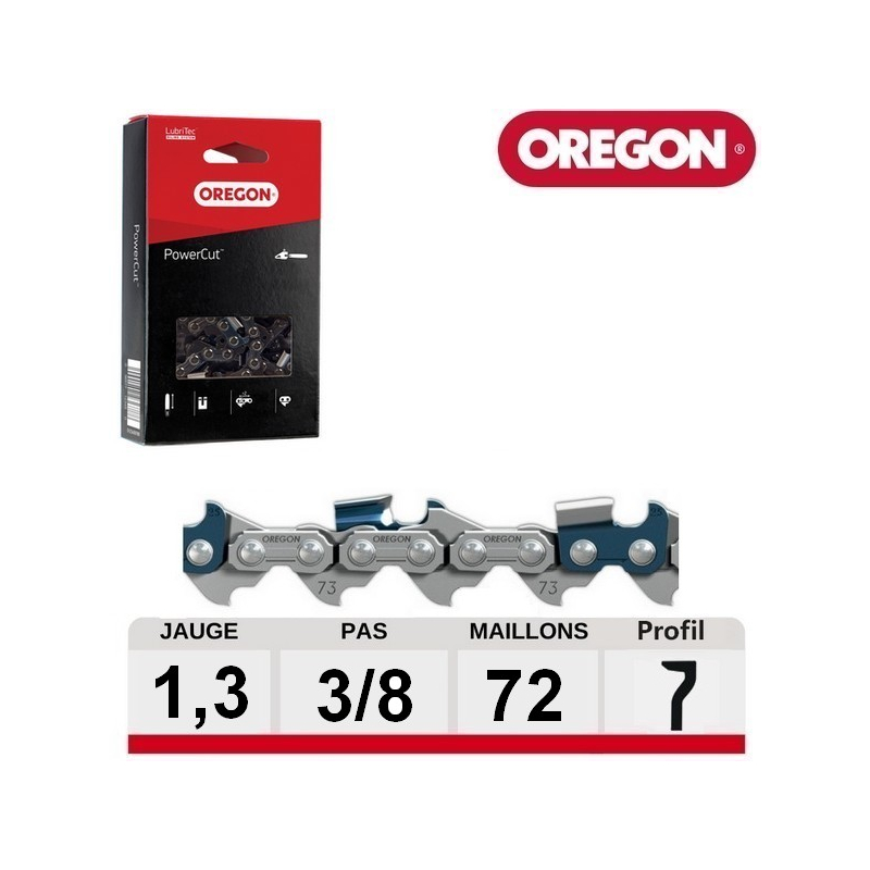 Chaine tronçonneuse carré PowerCut 72 dents Oregon 72LPX