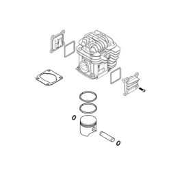 Cylindre piston complet tronçonneuse Oleo-Mac GS520