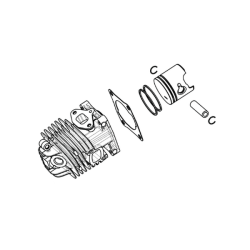 Cylindre piston complet tronçonneuse Oleo-Mac GST250