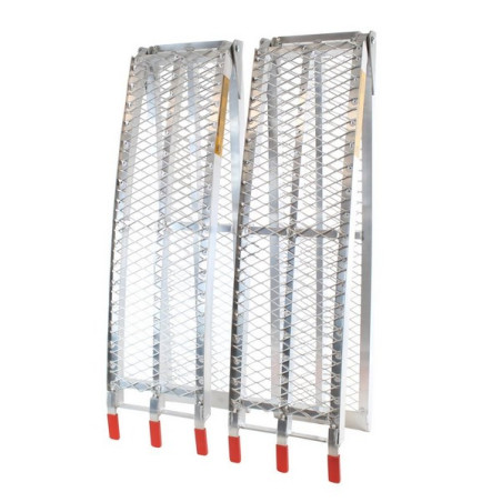 Jeu de rampes aluminium de 225cm courbées et pliable