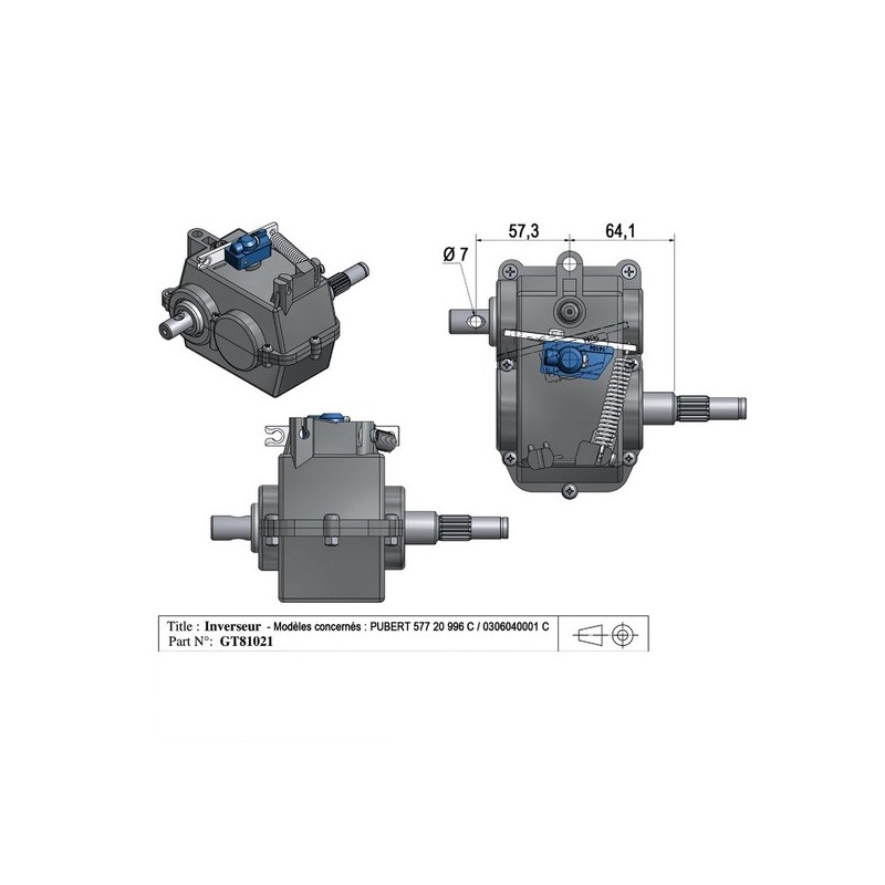 Inverseur marche motobineuse Honda - Husqvarna - Staub - Oleo Mac - Pubert