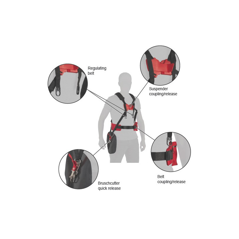 Harnais débroussailleuse Tracolla-pro Tecomec