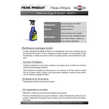 Spray nettoyant Bio Briggs et Stratton