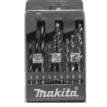 Coffret 9 forets Makita bois, béton et métal.