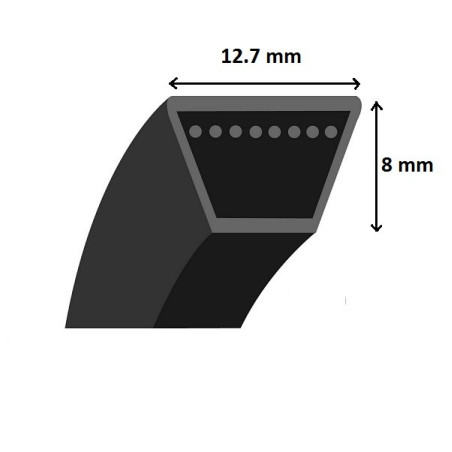 Courroie Kevlar section 4L (section 12,7x8mm) 2133,60mm