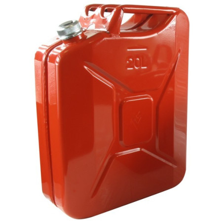 Jerrican métallique 20 litres rouge