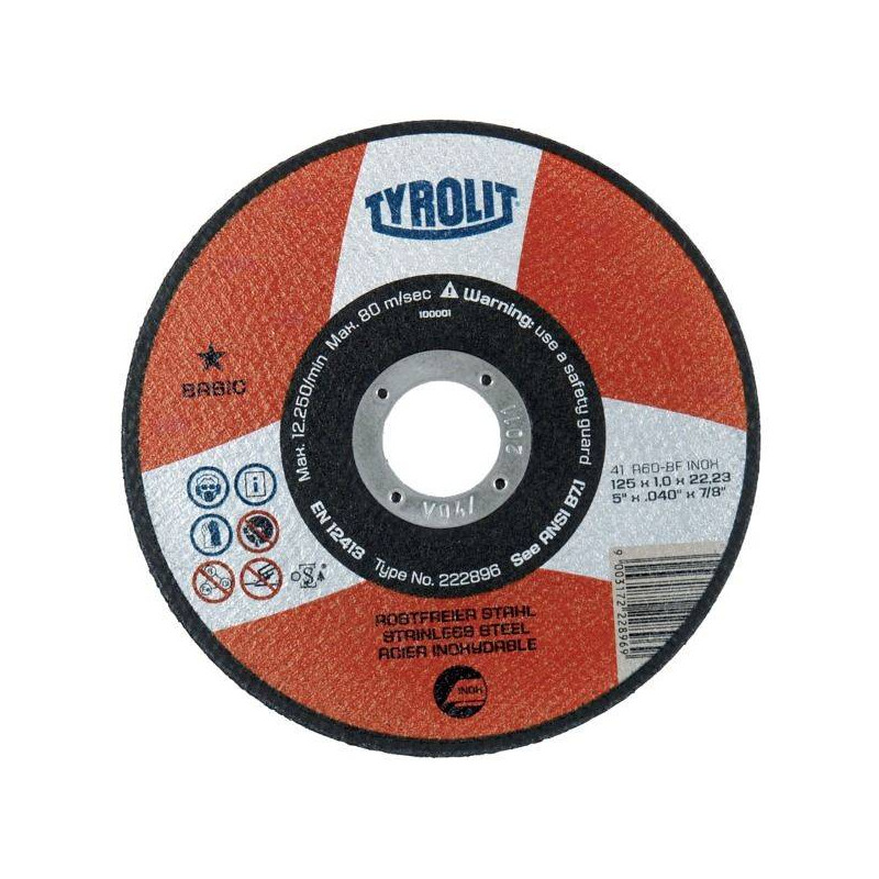 Disque coupe Basic inox Tyrolit 125x1 mm