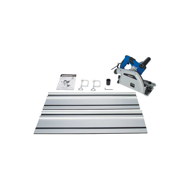 Scie circulaire plongeante avec rail de guidage 1 200 W Silverline