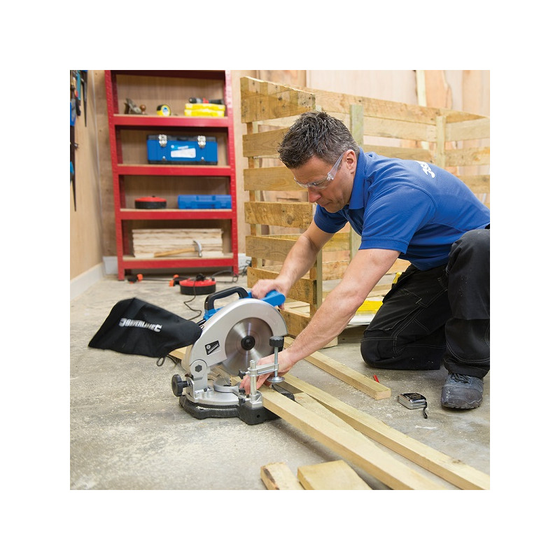 Scie radiale combinée Silverline 210 mm, 1 400 W