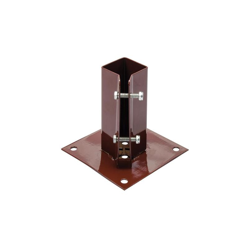 Support pour poteau à poser, serrage avec boulons