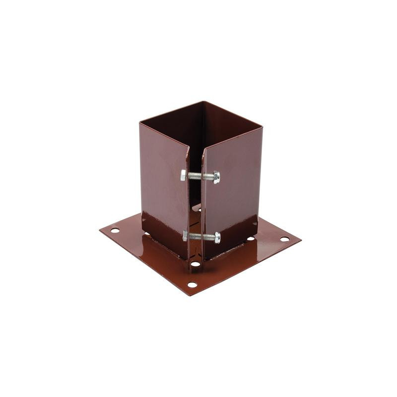 Support pour poteau à poser, serrage avec boulons