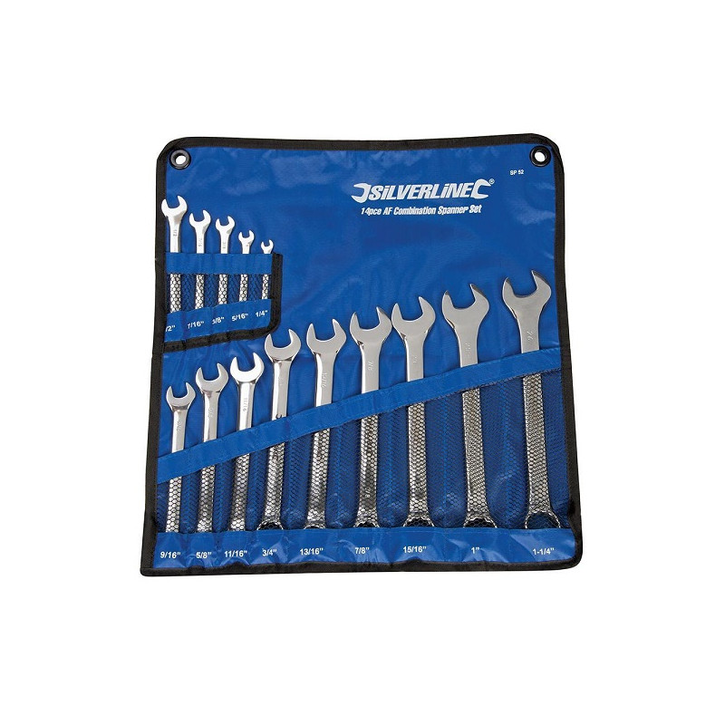 Assortiment de 14 clefs mixtes en impériale Silverline