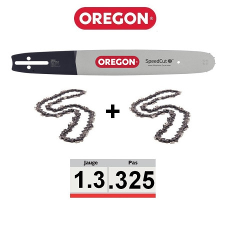 Pack guide + 2 chaines tronçonneuse Oregon 325 050 TXLBK095