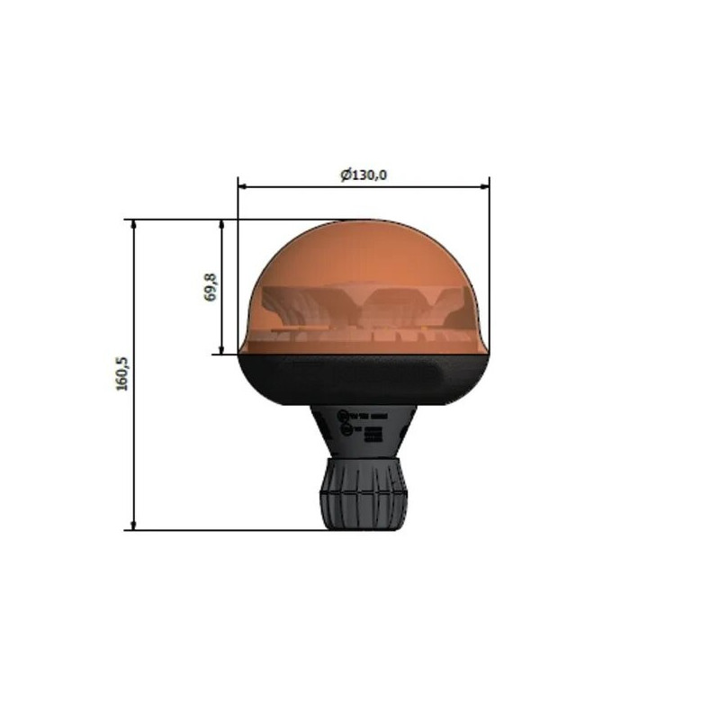 Gyrophare LED flexible rotatif universel 9W