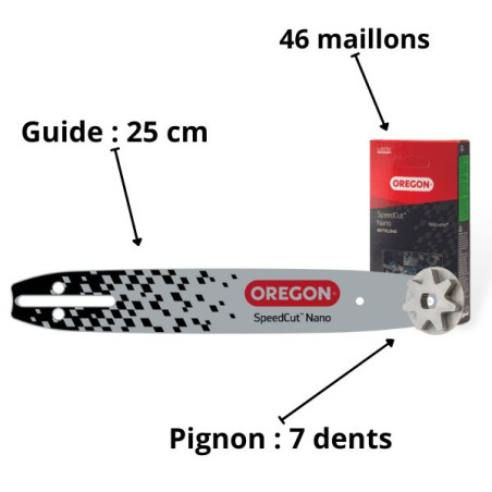 Kit guide, chaîne et pignon pour tronçonneuse Husqvarna | SpeedCut Nano Oregon 614389