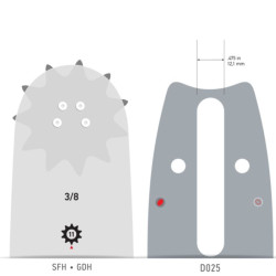 Guide chaîne tronçonneuse Oregon 3/8 063  AdvanceCut SFHD025
