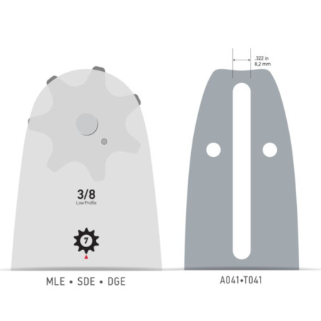 Guide chaîne tronçonneuse Oregon 3/8LP SDEA041