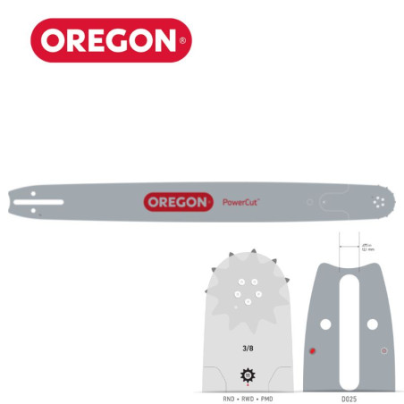 Guide-chaine pour tronçonneuse Stihl PowerCut Oregon 3/8", .063  RNDD025