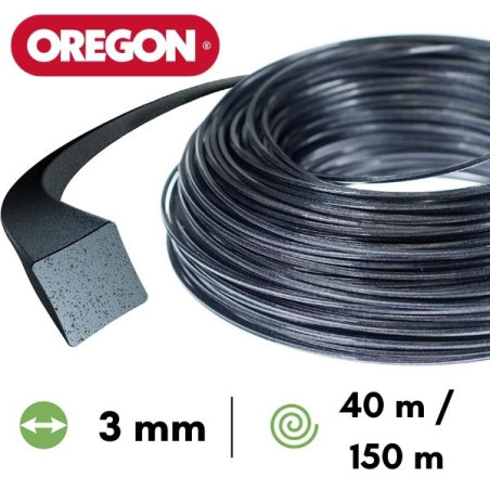 Fil nylon / alu carré Oregon Nylium® débroussailleuse 3 mm