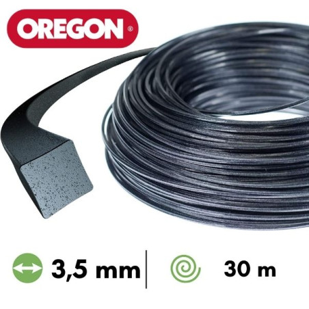 Fil nylon / alu carré Oregon Nylium® débroussailleuse 3,5 mm - 30 mètres