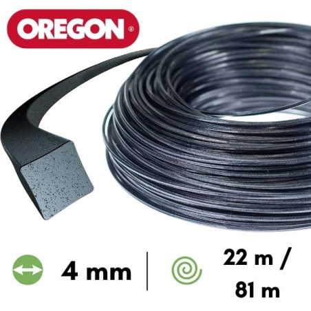 Fil nylon / alu carré Oregon Nylium® débroussailleuse 4 mm