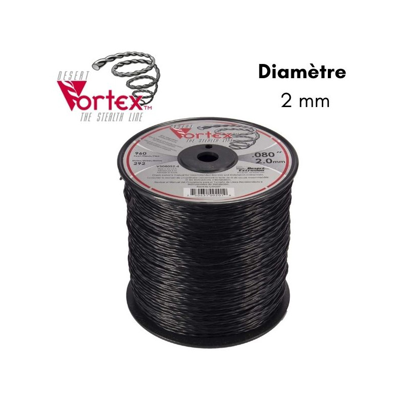 Fil nylon hélicoïdal débroussailleuse Vortex™ 2 mm