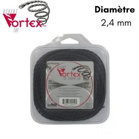 Fil nylon hélicoïdal débroussailleuse Vortex™ 2,4 mm