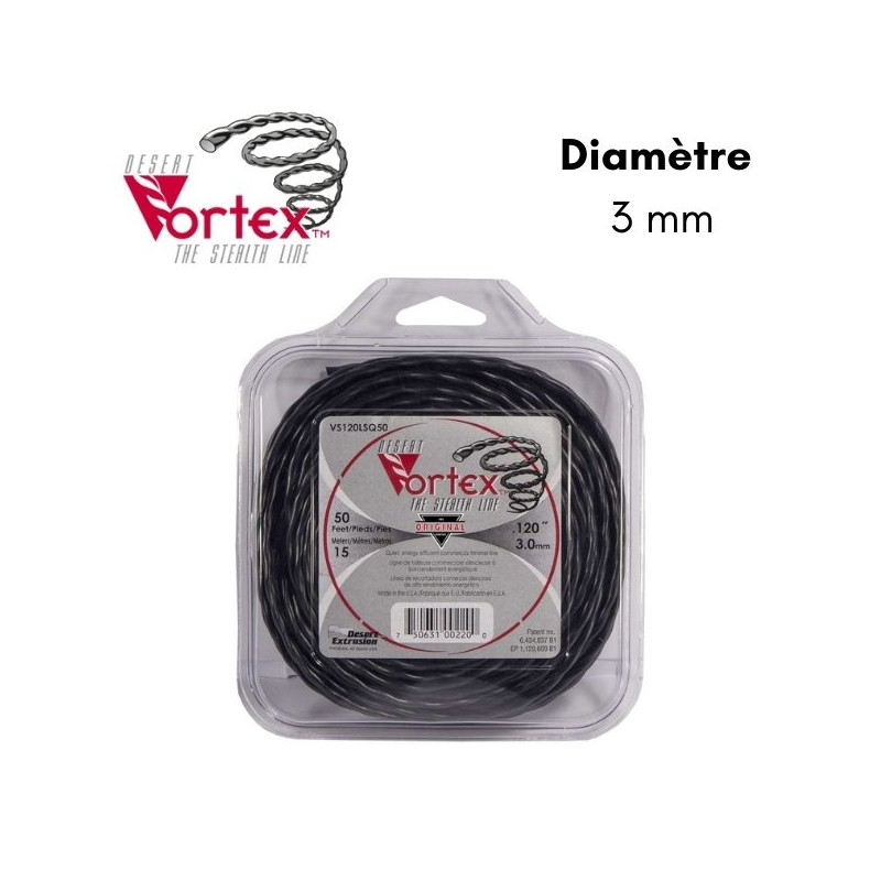Fil nylon hélicoïdal débroussailleuse Vortex™ 3 mm