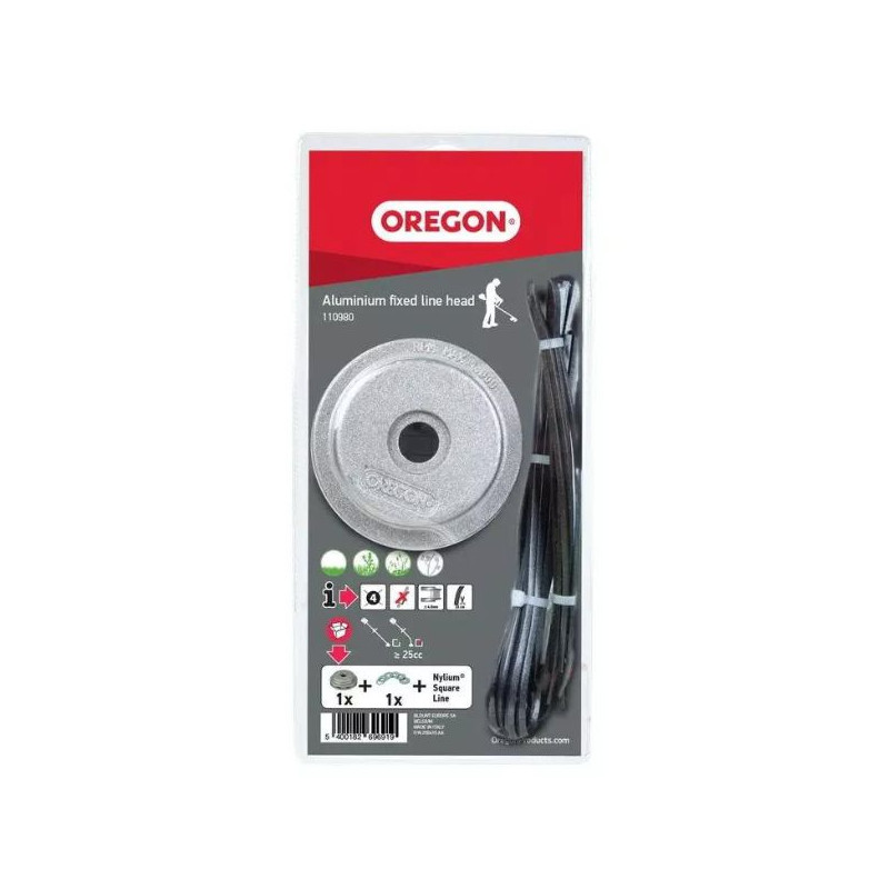 Tête à fil débroussailleuse aluminium universelle Oregon avec fil Nylium