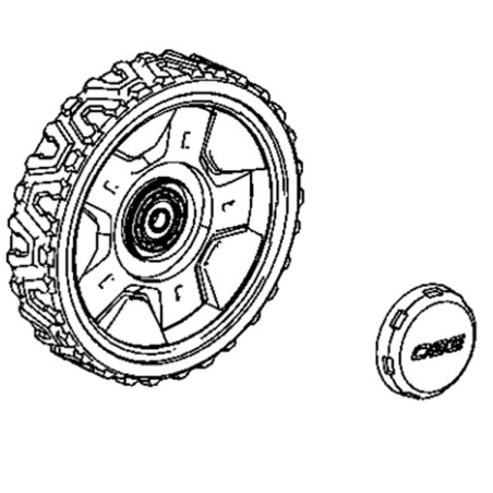 Roue arrière et cache anti poussière tondeuse à batterie EGO 2826674001